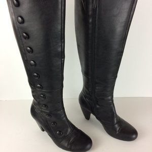 Crown Vintage Black Faux Leather Boots Lani Sz 8.5